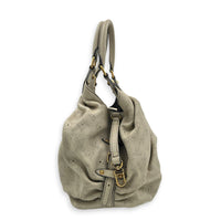 Mahina Beige Shoulder Bag in Mahina Leather, Gold hardware