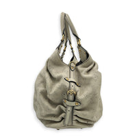 Mahina Beige Shoulder Bag in Mahina Leather, Gold hardware