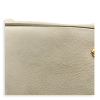 Mahina Beige Shoulder Bag in Mahina Leather, Gold hardware