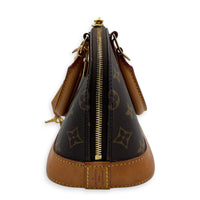 Alma Top Handle Bag BB Brown in Monogram Coated Canvas, Gold hardware