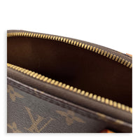 Alma Top Handle Bag BB Brown in Monogram Coated Canvas, Gold hardware