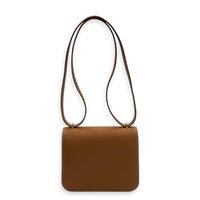 Constance Mirror 18 Gold Shoulder Bag in Epsom, Gold hardware