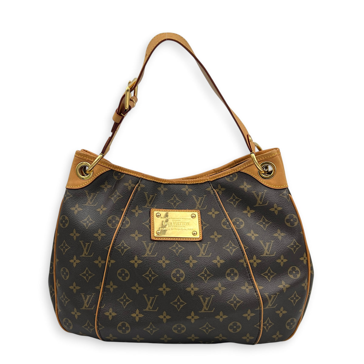 Galliera Monogram Shoulder Bag in Monogram Coated Canvas, Gold hardware