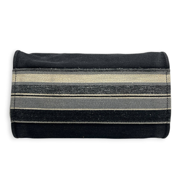 Deauville Black Tote Bag in Canvas, Silver hardware