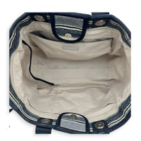 Deauville Black Tote Bag in Canvas, Silver hardware