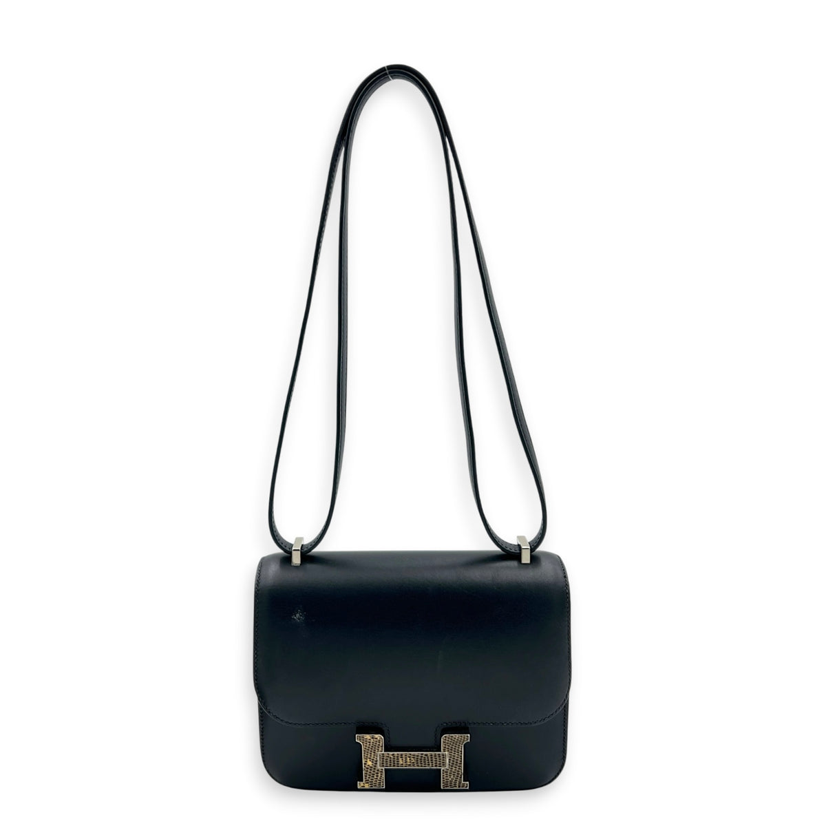 Constance 18 Black & Ombré Lizard Crossbody Bag in Monsieur Leather, Palladium hardware