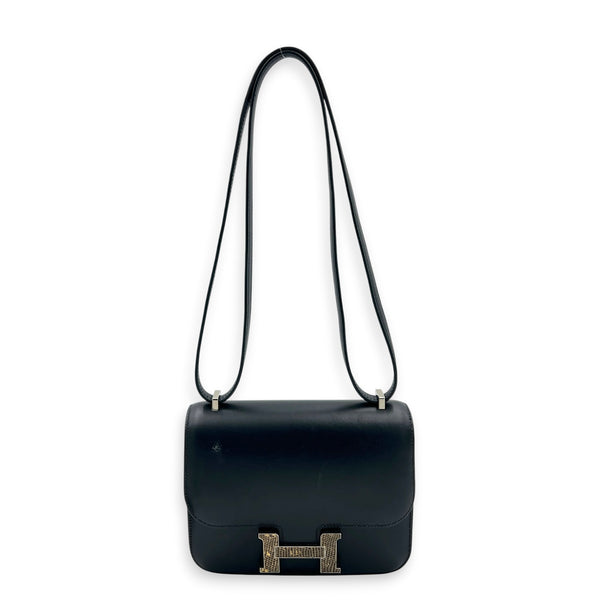 Constance 18 Black & Ombré Lizard Crossbody Bag in Monsieur Leather, Palladium hardware