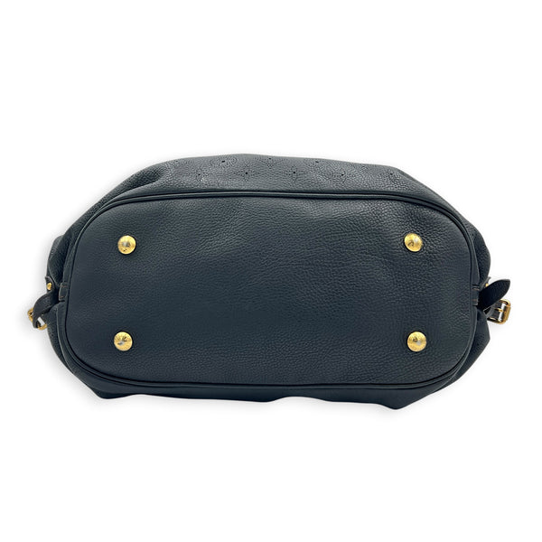 Mahina Shoulder Bag Black in Calfskin, Gold hardware