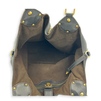 Mahina Shoulder Bag Black in Calfskin, Gold hardware