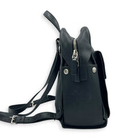 Grained Backpack Backpack Nero in Calfskin, Silver hardware