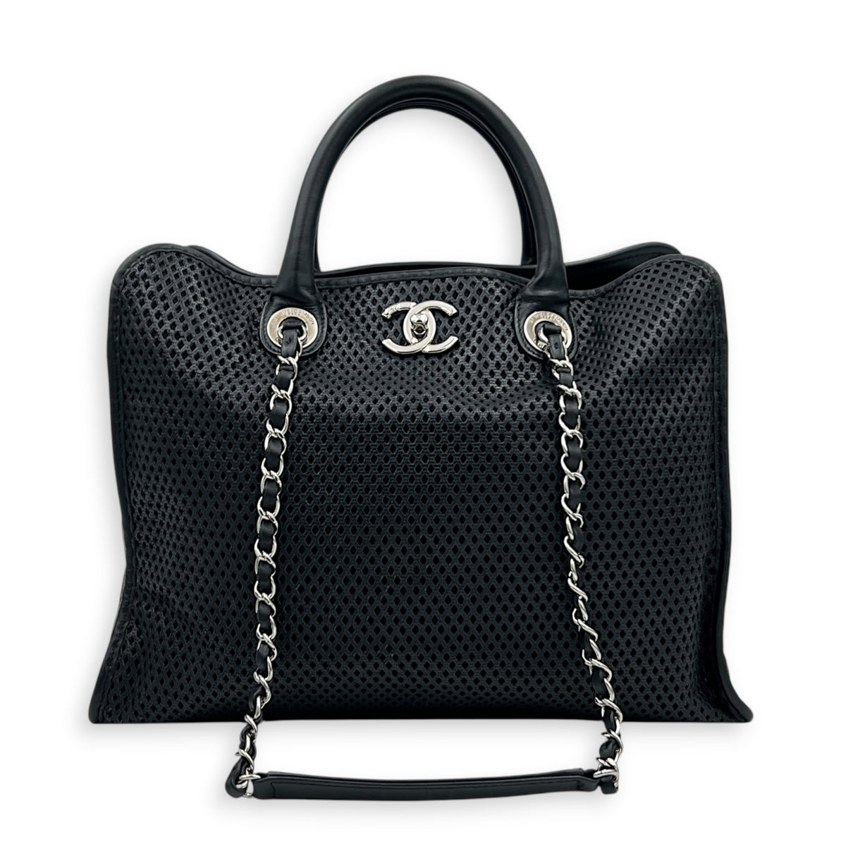 Up In The Air Top Handle Bag Black in Calfskin, Silver hardware