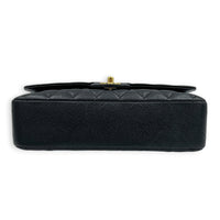 Classic Double Flap Shoulder Bag Medium Black in Caviar Leather, Gold hardware