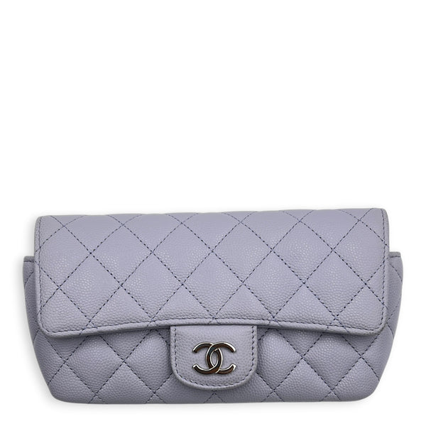 Sunglasses Case Crossbody Bag Purple in Caviar Leather, Light Gold hardware