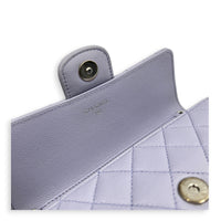 Sunglasses Case Crossbody Bag Purple in Caviar Leather, Light Gold hardware