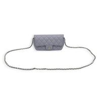 Sunglasses Case Crossbody Bag Purple in Caviar Leather, Light Gold hardware