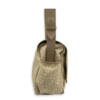FF Logo Beige Diaper Bag in Nylon, Silver hardware