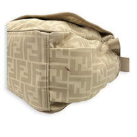 FF Logo Beige Diaper Bag in Nylon, Silver hardware