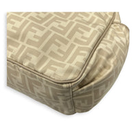 FF Logo Beige Diaper Bag in Nylon, Silver hardware
