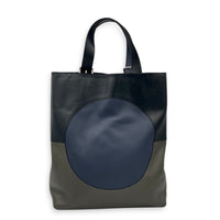 Etriviere Jockey Noir/ Bleu Nuit/ Vert Maquis Tote Bag in Evercolor and Evergrain Leather, Palladium hardware