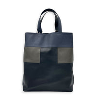Etriviere Jockey Noir/ Bleu Nuit/ Vert Maquis Tote Bag in Evercolor and Evergrain Leather, Palladium hardware