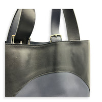 Etriviere Jockey Noir/ Bleu Nuit/ Vert Maquis Tote Bag in Evercolor and Evergrain Leather, Palladium hardware
