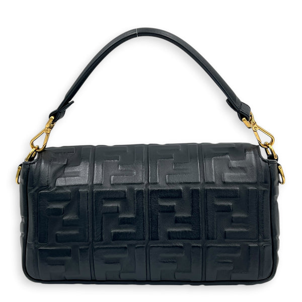 Baguette Shoulder Bag Black in Lambskin, Gold hardware