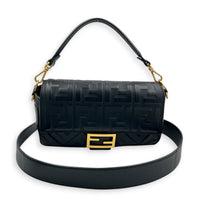 Baguette Shoulder Bag Black in Lambskin, Gold hardware