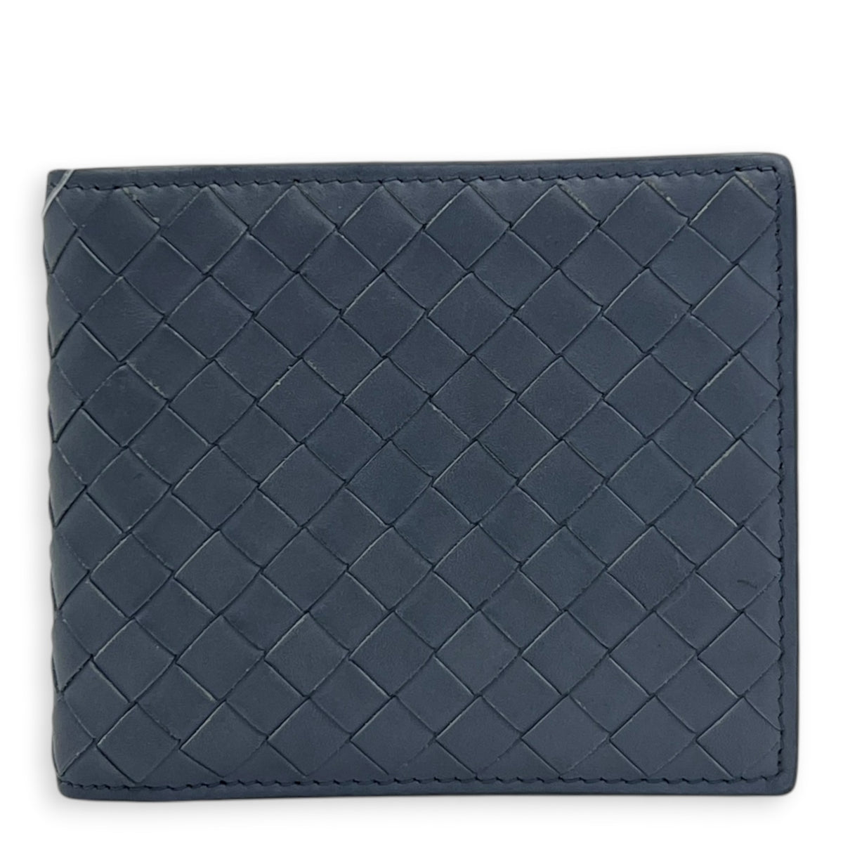 Intrecciato Wallet Grey in Calfskin