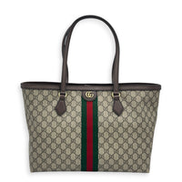 GG Supreme Tote Bag Beige in Coated Canvas, Gold hardware