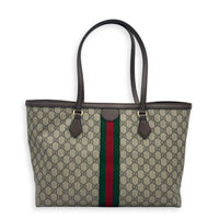 GG Supreme Tote Bag Beige in Coated Canvas, Gold hardware