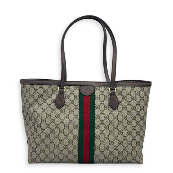 GG Supreme Tote Bag Beige in Coated Canvas, Gold hardware
