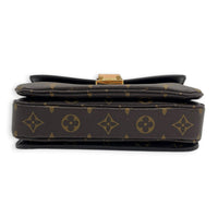 Metis East West Brown Crossbody Bag in Monogram Coated Canvas, Gold hardware