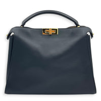 Peekaboo Top Handle Bag Black in Calfskin, Gold hardware