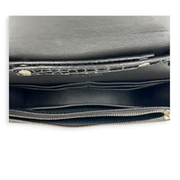 Hourglass Wallet On Chain Grey in Crocodile Embossed Calfskin, Ruthenium hardware