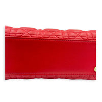 Lady Dior Top Handle Bag Small Red in Lambskin, Gold hardware
