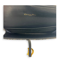 Saddle Wallet On Chain Blue in Jacquard, Antique Brass hardware