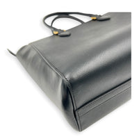 Logo Black Top Handle Bag in Saffiano Leather, Gold hardware