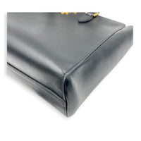 Logo Black Top Handle Bag in Saffiano Leather, Gold hardware