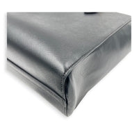 Logo Black Top Handle Bag in Saffiano Leather, Gold hardware