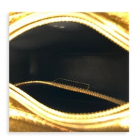 Lady Dior Medium Gold Micro Cannage Top Handle Bag in Patent Leather, Light Gold hardware
