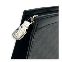 Pochette Toilette Damier Graphite Clutch in Coated Canvas, Silver hardware