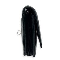 Classic Wallet On Chain Black in Caviar Leather, Silver hardware