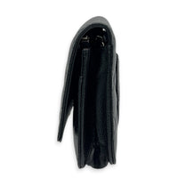 Classic Wallet On Chain Black in Caviar Leather, Silver hardware