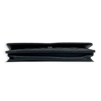 Classic Wallet On Chain Black in Caviar Leather, Silver hardware