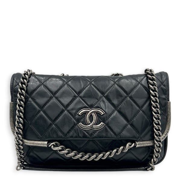 CC Chain Shoulder Bag Black, Ruthenium hardware