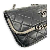 CC Chain Shoulder Bag Black, Ruthenium hardware