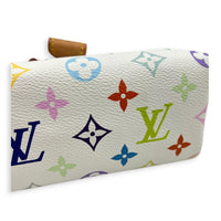Speedy Top Handle Bag Nano  White in Monogram Coated Canvas, Gold hardware