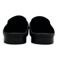 Oz Mules 37 Noir Mules in Chevre Leather, Palladium hardware