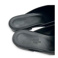 Oz Mules 37 Noir Mules in Chevre Leather, Palladium hardware