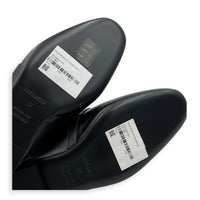 Oz Mules 37 Noir Mules in Chevre Leather, Palladium hardware